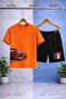 Children's Car Right Side Custom Printed Crew Neck 3-Piece T-Shirt - Shorts Set - 3