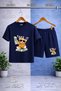 Children's Ayicik Take It White Custom Printed Crew Neck 3-Piece T-Shirt - Shorts Set - 4