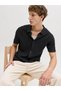 Men's Black Jjegeorge Knıt Shirt Ss Sn Polo T-Shirt 12288253-Black - 3