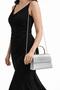 Women's Shoulder and Hand Bag; Set of 2 Glittery, Chain Strap, Silver Evening Dress Bag - 7