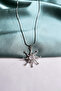Steel Sun Pendant with Center Stone - 2