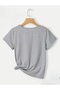 Daisy Printed Women's Oversized V-Neck T-Shirt - 2
