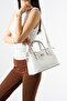 Sanmorris Women's Faux Leather Hand and Shoulder Bag with Gold Buckle - 2
