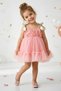 Baby Girl Birthday Party Wedding Dress Short Sleeve Strap Sleeveless Lined Tulle Rose Floral - 5