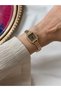 Silvia Model Gold Brown Metal Cord Vintage Series Women's Wristwatch - 3