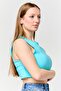 Women Solid Sleeveless Tank Top, Turquoise - 4