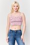 Women Sweetheart Neckline Sleeveless Floral Print Tank Top, Multicolor
