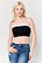 Women Straight Across Sleeveless Plain Top, Black