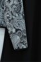 Top Button Ethnic Pattern Skirted Crepe Suit - Black - 3