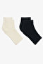 2 Pairs of Ribbed Toeless Women's Socks