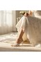 Women's White Stone Heeled Slippers – Dowry-Engagement-Henna-Wedding Open Slippers Evening Dress Stone Slippers - 8
