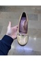 Women's Inside-Outside Genuine Leather Orthopedic 5 cm Padded Heel Cream Beige Mother Shoes - 2