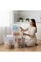 Set of 3 30 Liter (30X3) Vertical Deep Food Storage Containers with Plastic Locking Lids Home Organizer - 2