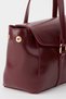 Women's Gardenya Burgundy Vintage Design Lock Closure Handbag and Shoulder Bag - 4