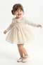 Baby Girl Dress Girls' Dress Birthday Party Wedding Special Occasion Collared Bow Long Sleeve Lined Dress - 2