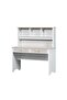 Swiss 2Drawers Study Deskw/Hutch|Computer Table Wooden Study Table 120xW55xH166.5cm-Light Oak+White - 3