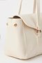 Women's Gardenia Cream Vintage Design Lock Closure Handbag and Shoulder Bag - 5