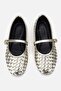 Women's Gold Knitted Band Ballet Flats - 6