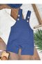 Summer Baby Boy Salopet Set with Kangaroo Pocket, Snap Fasteners on the Shoulder and Safari Hat - 4