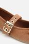 Women's Tan Suede Bowknot Band Ballet Flats - 5