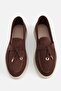Women's Brown Suede Tassel Detailed Thick Sole Loafers - 6