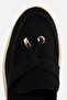 Women's black suede tasseled casual loafers - 5