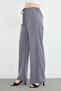 Lace-Up Palazzo Trousers with Elastic Waist - 7