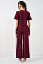 Women's Side-Tie Double Suit Set 30104 - Burgundy - 6