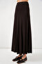 Women's Knitted Long Skirt 8073 - Brown - 2