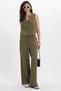 Women's Slim Fit 100% Cotton V-Neck Double Pocket Khaki Vest Trousers Set - 3
