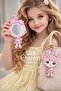 2 in 1 Cute Anime Girl Child Hanging Mirror Keychain Bag Accessory Ornament Pink