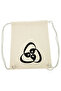 Three Vav Patterned Raw Cloth Backpack with Drawstring 35X42 cm - Yellow - 3