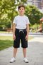 Boy's Blue Jean Capri Shorts Elastic Waist Summer Denim Capri