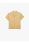 Cotton Buttoned Basic Short Sleeve Shirt