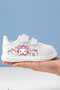 White Color Animal Helo Printed Girls' Sneakers with Straps - 2