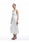Lined Slim Fit Midi Length Thin Strap Ruched Dress - 2