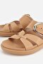 Women's Nude Buckled Cross-Strapped Thick Sole Slipper - 3