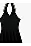 Pleated Sleeveless Slim Fit Polo Collar Dress - 5