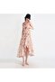 Embroidered Midi Dress with Irregular Hem - 6