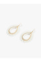 Steel Mixed Material Dangle Oversized Straw Earrings - 2