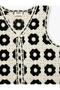Cotton Sleeveless Lace-Up V-Neck Openwork Knitwear Vest - 4