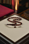 Capsule Model Metal Design Brown Fire-I Crimped Amber Prayer Beads - 7