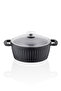 Cast Iron 9 Piece Cookware Set with Glass Lid Black - 3