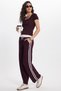 Women's relaxed fit, loose cut, elastic waist, striped, wide leg, lycra sweatpants - 3