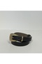 Black Women's Belt with Antique Metal Buckle - 3