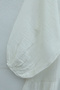 Long Relaxed Muslin Dress with Elastic Sleeves and Segments - White - 4