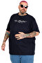 Mode XL Large Size T-Shirt Bıs the Boston Waffle U26000 Dark Blue - 2