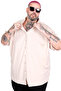 Mode XL Large Size Shirt with Lapel Collar and Short Sleeves U26380 Beige - 3