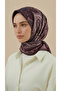 Neri̇s Patterned 120*120 cm Cotton Scarf - Pink / Burgundy - 4