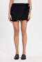 Women's Standard Fit Regular Cut Jacquard Black Skirt